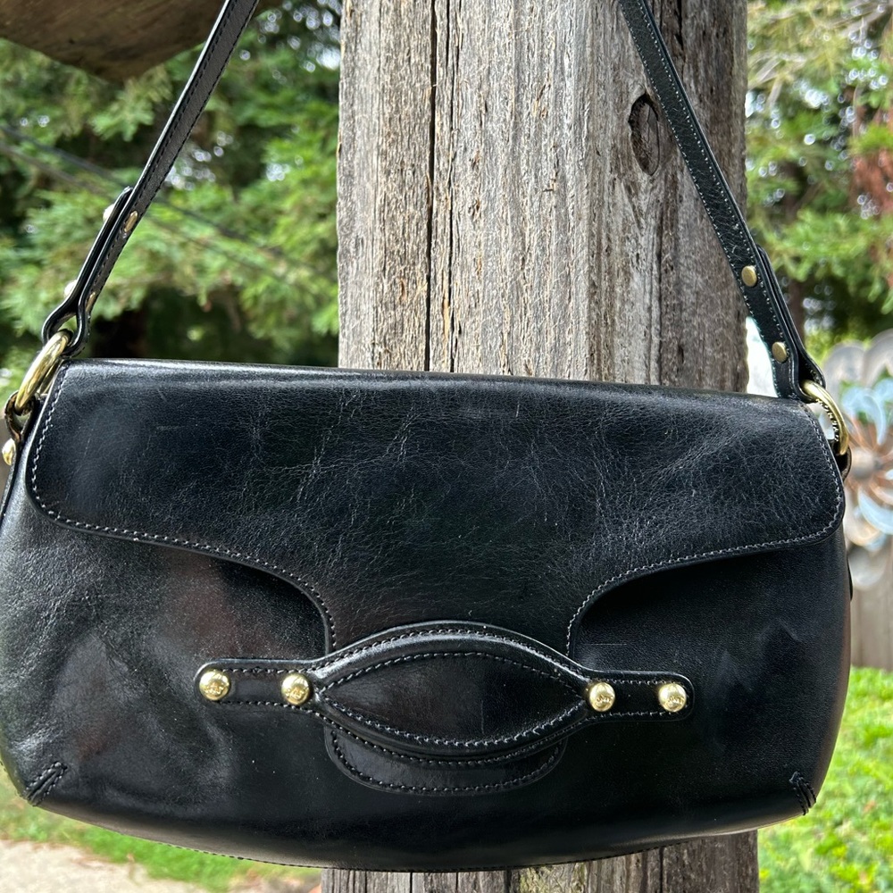 Monsac Black leather Handbag, Purse